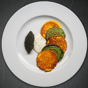 Caviar et blinis aux légumes de saison - by Jean Imbert